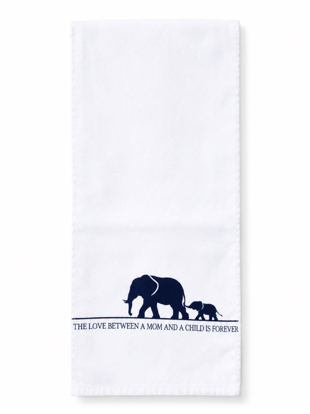Elephant Mom & Baby White Kitchen Tea Towel 🌺 - Picture 2 of 5